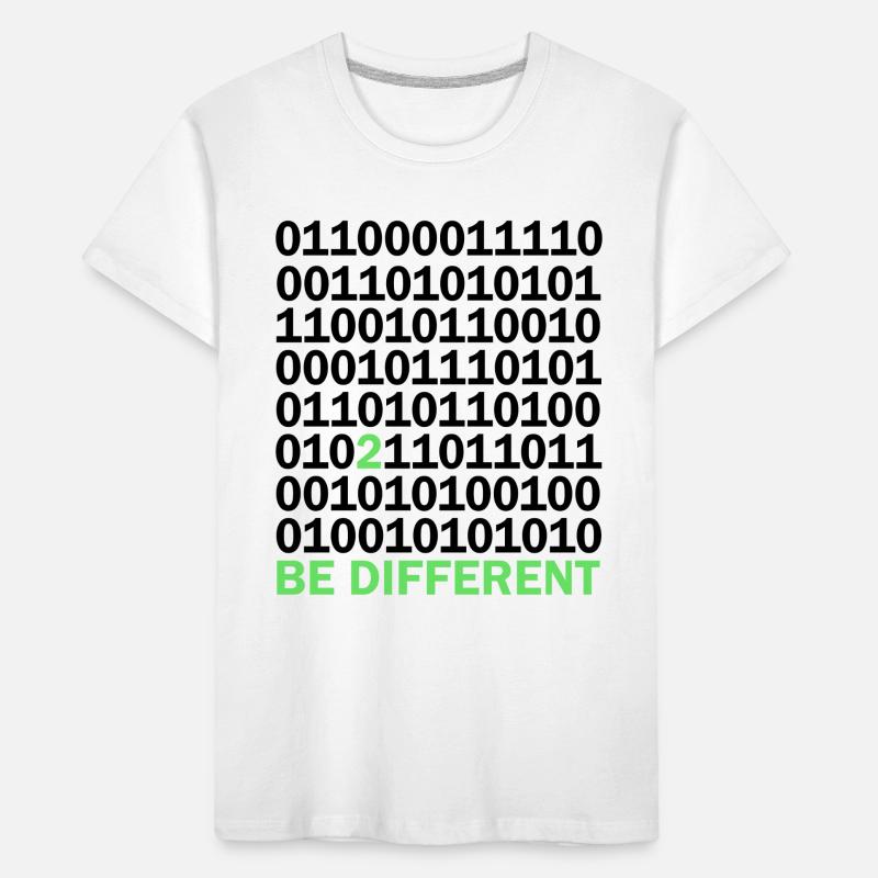 Cadeau Be Different Binary Code Nerd T-shirt bio Premium Enfant