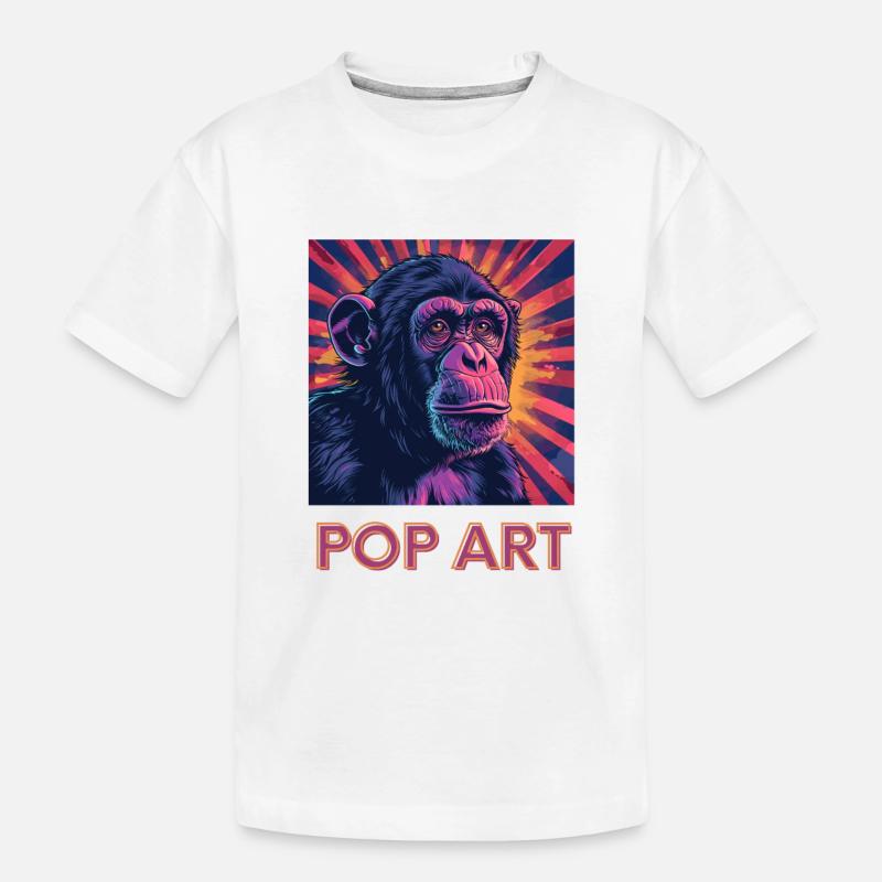 Pop Art Affe - Kinder Premium Bio T-Shirt - Weiß