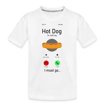 Hot Dog Adulte Téléphone Affichage Chaud - T-shirt bio Premium Enfant - blanc - Devant