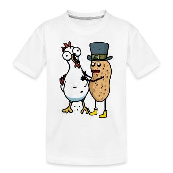 Peanut Peanuts Chicken Chickens Hen Friends - Kids' Premium Organic T-Shirt - white - Front