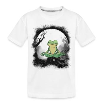 Frosch Frösche Meditation meditieren Waldbewohner - Kinder Premium Bio T-Shirt - Weiß - Vorne