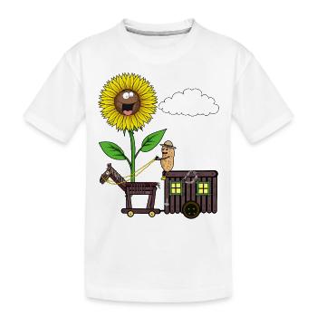 Sunflower Peanut Horse Travel Camping Peanuts - Kids' Premium Organic T-Shirt - white - Front