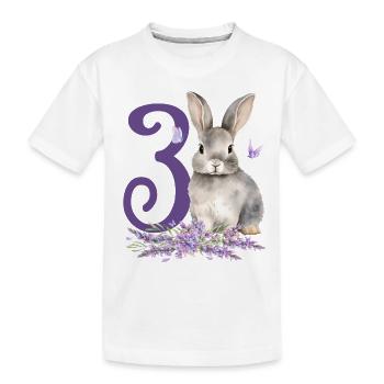 Geburtstag 3 Hase Waldtier Mädchen Drei 3 Jahre al - Kinder Premium Bio T-Shirt - Weiß - Vorne