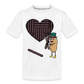 Coeurs de cacahuètes Amour artisanal Saint-Valentin - T-shirt bio Premium Enfant - blanc - Devant