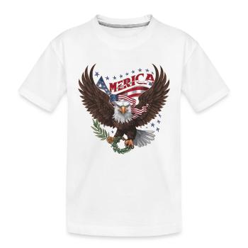 Drapeau américain des États-Unis Eagle Pride - T-shirt bio Premium Enfant - blanc - Devant