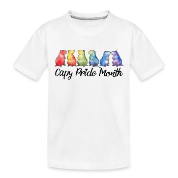 Capy Pride Month Capybara Gay Lesbienne LGBTQ - T-shirt bio Premium Enfant - blanc - Devant