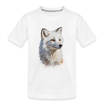 Majestueux renard arctique aquarelle - T-shirt bio Premium Enfant - blanc - Devant
