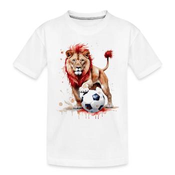 Lion Football Coloré Géorgie Animal Design Print - T-shirt bio Premium Enfant - blanc - Devant