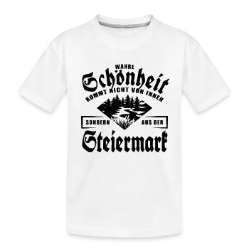 Wahre Schönheit kommt nicht von innen, Steiermark - Kinder Premium Bio T-Shirt - Weiß - Vorne