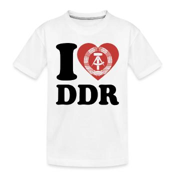I Love DDR - Herz - Ostalgie - Kinder Premium Bio T-Shirt - Weiß - Vorne