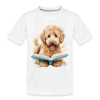 Goldendoodle livre de lecture chien animal design imprimer - T-shirt bio Premium Enfant - blanc - Devant