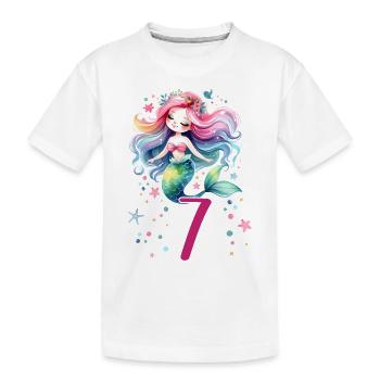 Geburtstag 7 Meerjungfrau Mädchen Sieben 7 Jahre a - Kinder Premium Bio T-Shirt - Weiß - Vorne