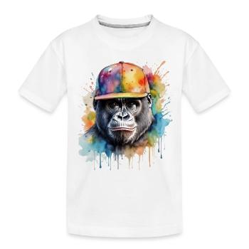 Casquette Gorilla Snapback Monkey Cool Animal Design Print - T-shirt bio Premium Enfant - blanc - Devant