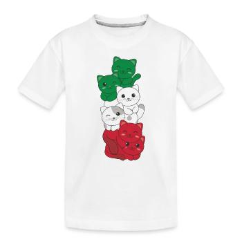 italian flag cat italian italy - Kids' Premium Organic T-Shirt - white - Front