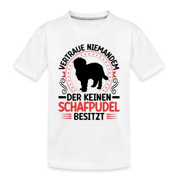 Schafpudel Ich besitze einen Hütepudel - Kinder Premium Bio T-Shirt - Weiß - Vorne