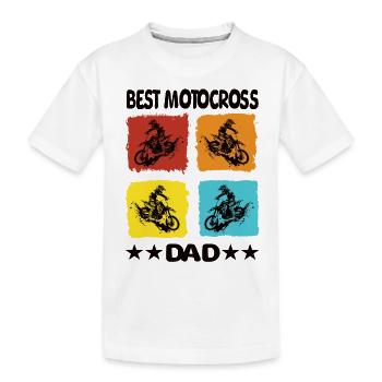 Meilleur père de motocross - T-shirt bio Premium Enfant - blanc - Devant