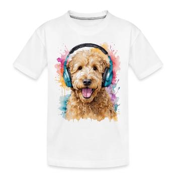 Goldendoodle Casque Chien Animal Design Imprimer - T-shirt bio Premium Enfant - blanc - Devant