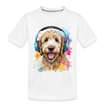 Goldendoodle Casque Chien Animal Design Imprimer - T-shirt bio Premium Enfant - blanc - Devant
