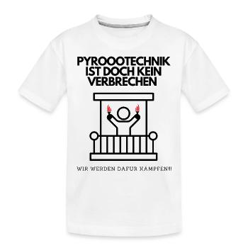 Pyrotechnik ist doch kein Verbrechen Lustiges Meme - Kinder Premium Bio T-Shirt - Weiß - Vorne