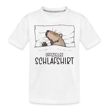 Offizielles Schlafshirt Wasserschwein Schlafanzug - Kinder Premium Bio T-Shirt - Weiß - Vorne
