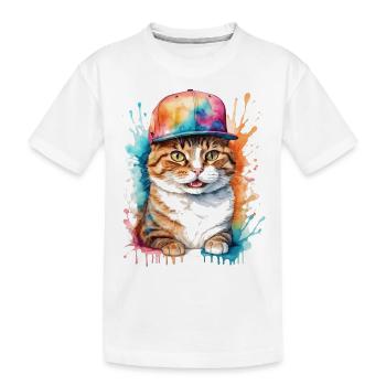 Casquette Snapback Coloré Imprimé Motif D’animal Drôle - T-shirt bio Premium Enfant - blanc - Devant
