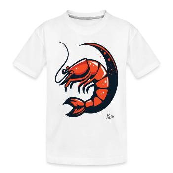 Mond-Garnele: Eine Garnele auf dem Mond - Kinder Premium Bio T-Shirt - Weiß - Vorne