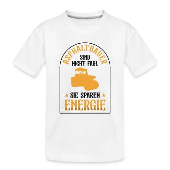 Les constructeurs d’asphalte ne sont pas paresseux dans la construction de routes - T-shirt bio Premium Enfant - blanc - Devant