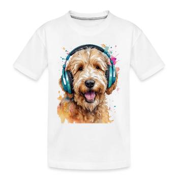 Goldendoodle Casque Chien Animal Design Imprimer - T-shirt bio Premium Enfant - blanc - Devant