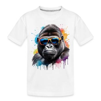 Lunettes de soleil Gorilla Monkey Colorful Animal Design Print - T-shirt bio Premium Enfant - blanc - Devant