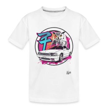 Explosion de couleurs : Owl et JDM Street Car - T-shirt bio Premium Enfant - blanc - Devant