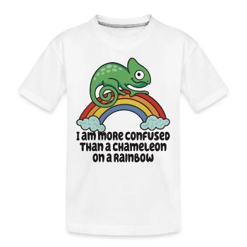 Je suis plus confus qu’un caméléon - T-shirt bio Premium Enfant - blanc - Devant