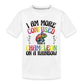 I'm more confused than a chameleon - Kids' Premium Organic T-Shirt - white - Front