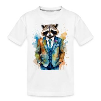 Costume de raton laveur Imprimé de conception d’animaux colorés - T-shirt bio Premium Enfant - blanc - Devant