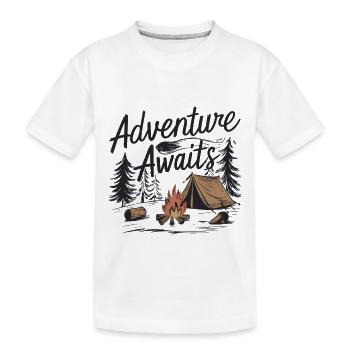 L’AVENTURE VOUS ATTEND - T-shirt bio Premium Enfant - blanc - Devant