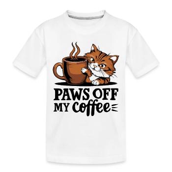 PATTES DE MON CAFÉ - T-shirt bio Premium Enfant - blanc - Devant