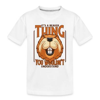 C’est un truc de castor Castor d’Amérique du Nord - T-shirt bio Premium Enfant - blanc - Devant