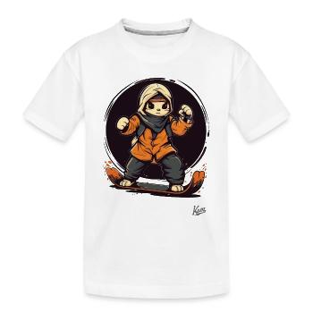Animaux de la vieille école Snowboard - T-shirt bio Premium Enfant - blanc - Devant