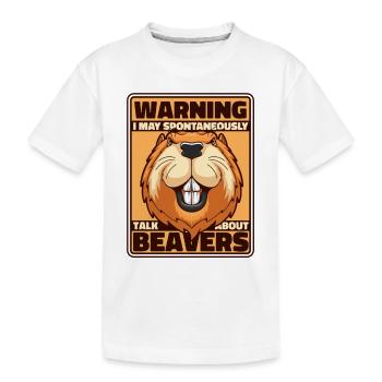 Kann spontan über eurasische Biber sprechen - Kinder Premium Bio T-Shirt - Weiß - Vorne