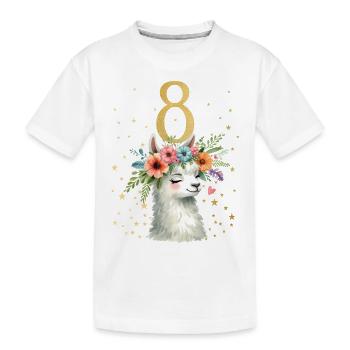 Geburtstag 8 Alpaka Achter Geburtstag Mädchen 8 Ja - Kinder Premium Bio T-Shirt - Weiß - Vorne