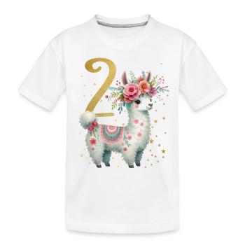 Geburtstag 3 Mädchen Alpaka Lama Mädchen Drei 3 Ja - Kinder Premium Bio T-Shirt - Weiß - Vorne