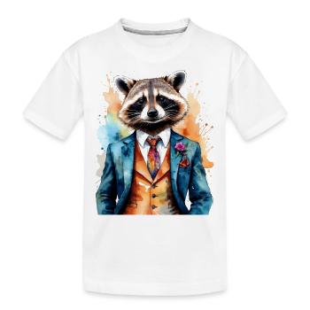 Costume de raton laveur Imprimé de conception d’animaux colorés - T-shirt bio Premium Enfant - blanc - Devant