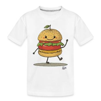 Burger sandwich aux pommes rétro - T-shirt bio Premium Enfant - blanc - Devant