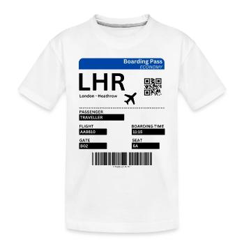 Idée de billet d’avion pour l’aéroport de Londres Heathrow LHR - T-shirt bio Premium Enfant - blanc - Devant