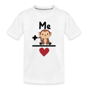 Lieblingstier Affe Liebe Herz Affen - Kinder Premium Bio T-Shirt - Weiß - Vorne