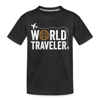Voyageur du monde - T-shirt bio Premium Enfant - noir - Devant
