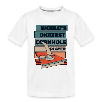 World’s Okayest Cornhole Player Plateaux de jeu - T-shirt bio Premium Enfant - blanc - Devant