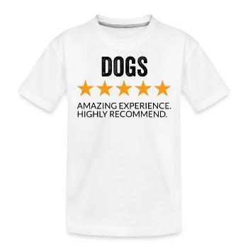 5 stars rating Dogs Funny - Kids' Premium Organic T-Shirt - white - Front