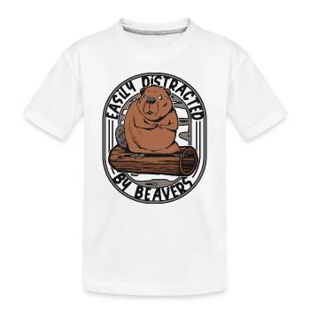 Leicht von Bibern abgelenkt Nordamerika - Kinder Premium Bio T-Shirt - Weiß - Vorne