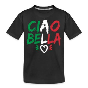 Ciao Bella - Kinder Premium Bio T-Shirt - Schwarz - Vorne