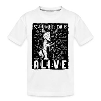Le chat de Schrödinger est mort et vivant - T-shirt bio Premium Enfant - blanc - Devant